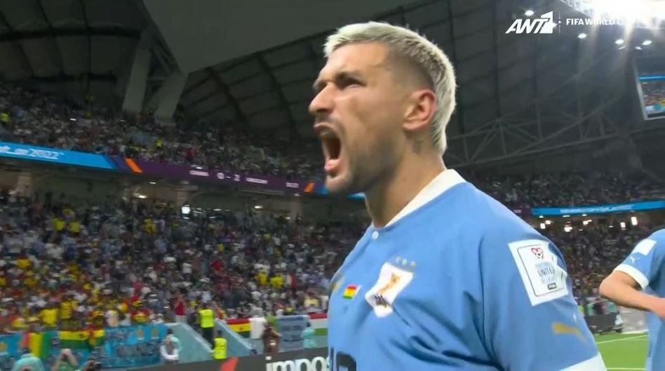 Ο Ντε Αρασκάετα ανοίγει το σκορ για την Ουρουγουάη κόντρα στη Γκάνα