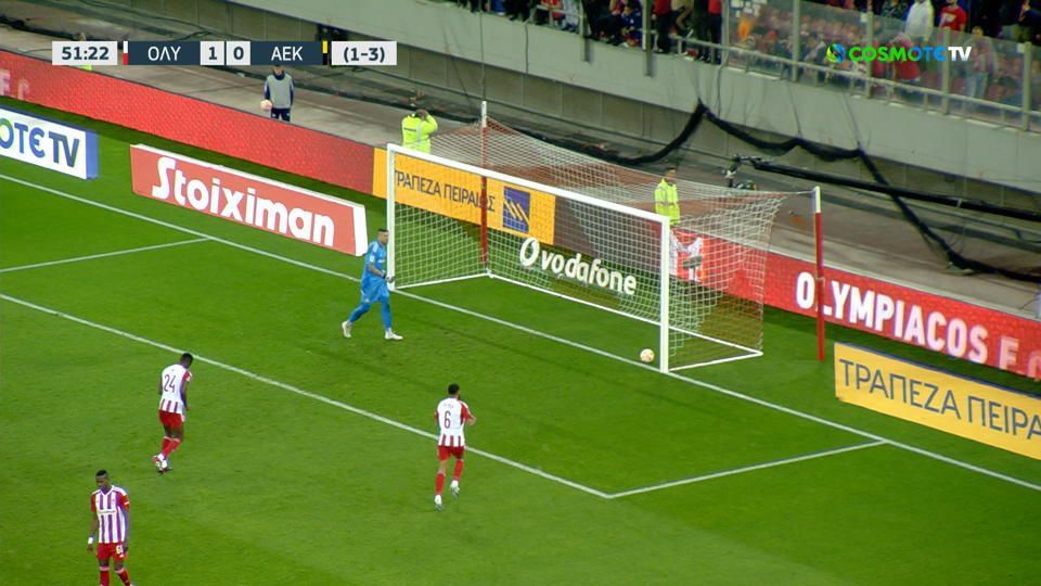 Ισοφάρισε η ΑΕΚ με αυτογκόλ του Μπα μετά το πλασέ του Λιβάι Γκαρσία (vid)