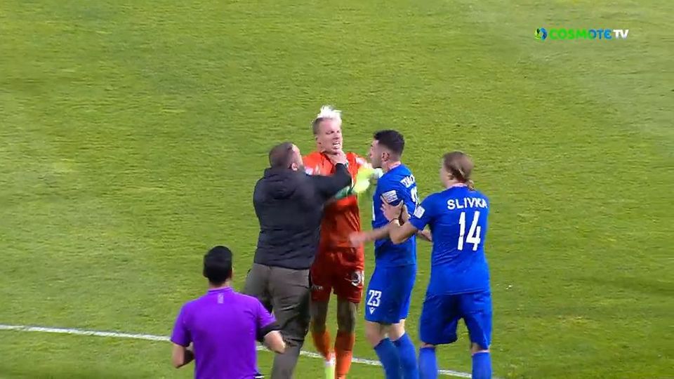 Δύο μήνες απαγόρευση στον υπεύθυνο ασφαλείας της Λαμίας – Είχε πιάσει τον Γκροφ από τον λαιμό (vid)