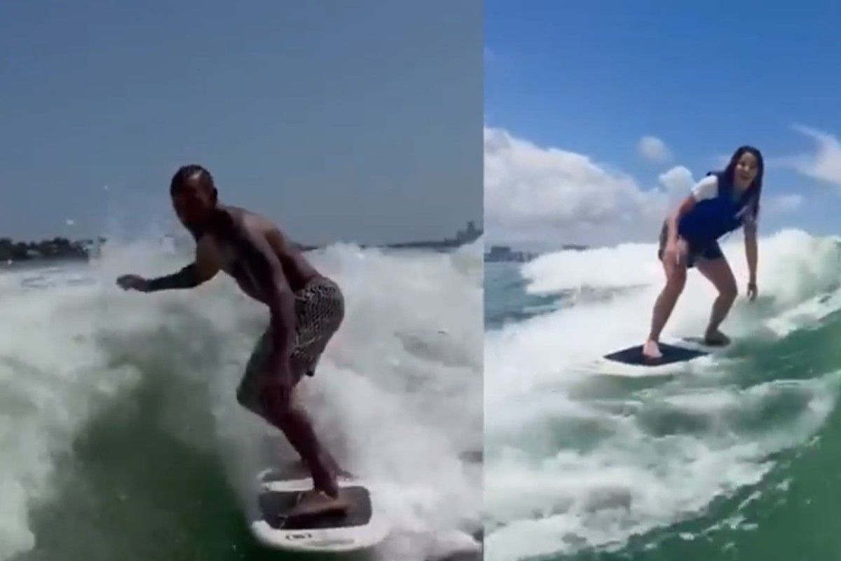 Σακίρα και Χάμιλτον κάνουν μαζί σέρφινγκ και «βάζουν» φωτιά στις φήμες για τη σχέση τους (vid)