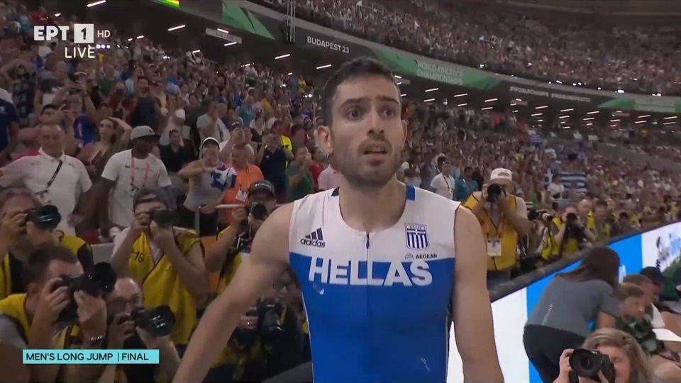 Η αντίδραση του Μίλτου Τεντόγλου στη μέτρηση του άλματος που του έφερε το «χρυσό» (vid)