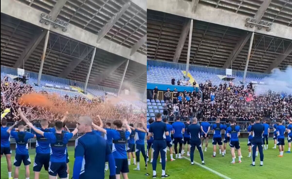 «Ντόπες» των Bad Blue Boys στους παίκτες της Ντινάμο Ζάγκρεμπ πριν το ματς με την ΑΕΚ (vid)