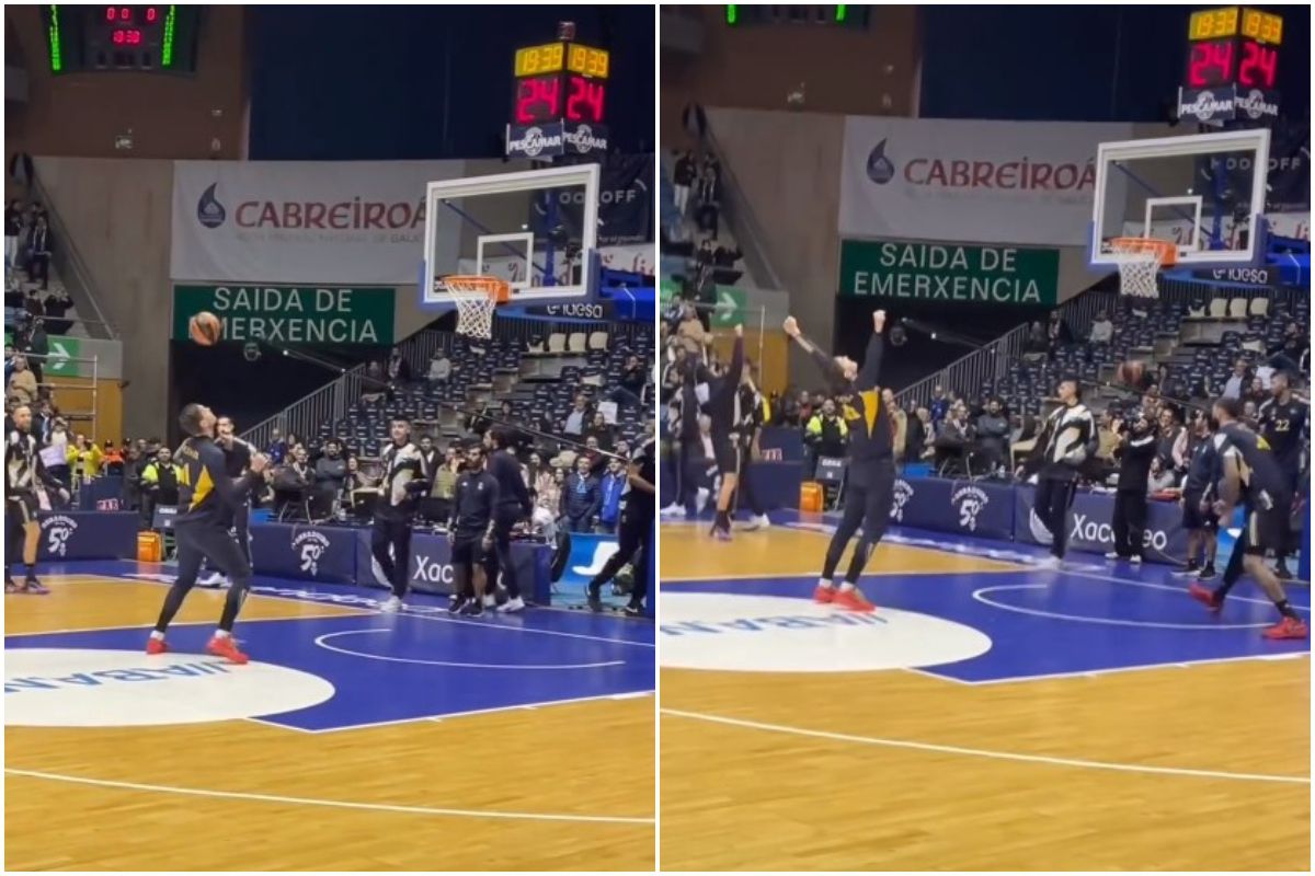 Κοντρόλ, κεφαλιά και… γκολ από τον Μάριο Χεζόνια – Eυστοχεί ποδοσφαιρικά σε μπασκετικό στόχο (vid)