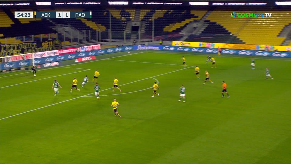 ΑΕΚ – Παναθηναϊκός: Ζήτησε πέναλτι ο Βέρμπιτς σε μαρκάρισμα του Πινέδα