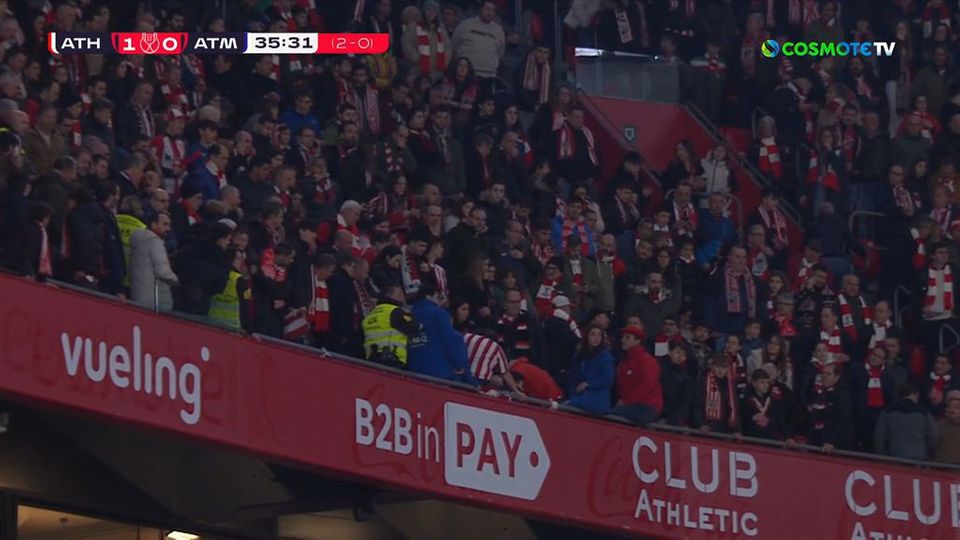 Δύο λιποθυμικά επεισόδια στον ημιτελικό του Copa del Rey Αθλέτικ Μπιλμπάο – Ατλέτικο Μαδρίτης!