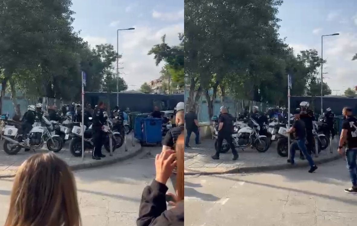Ένταση στην άφιξη της αποστολής του ΠΑΟΚ στο «Βικελίδης» – Εκτοξεύθηκαν γυάλινα μπουκάλια προς την Αστυνομία (vids)