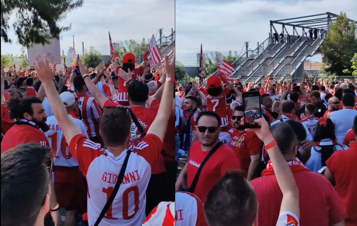 Έτοιμοι ν’ αναχωρήσουν για την OPAP Arena οι οπαδοί του Ολυμπιακού (vid)