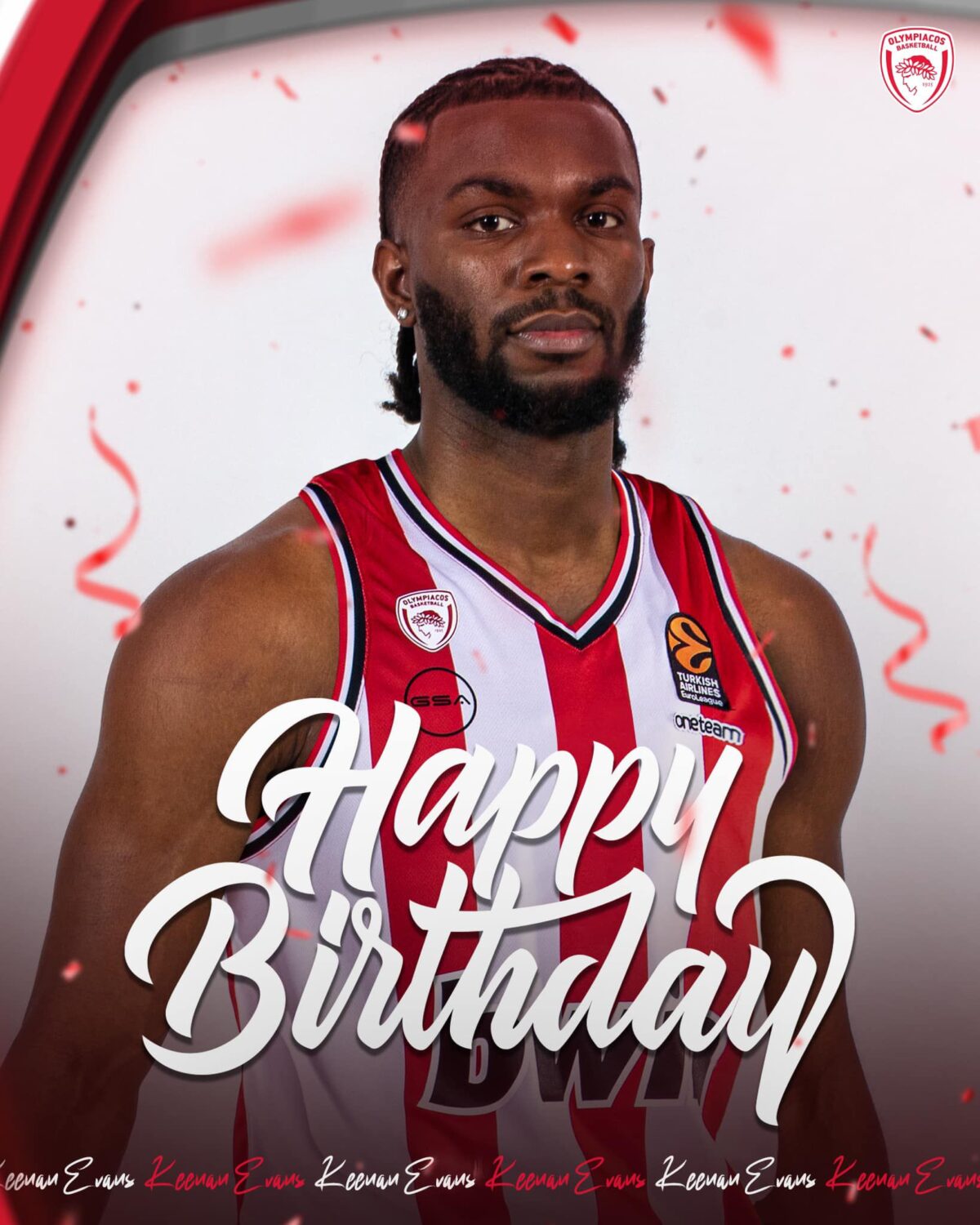 Οι ευχές του Ολυμπιακού στον Κίναν Έβανς