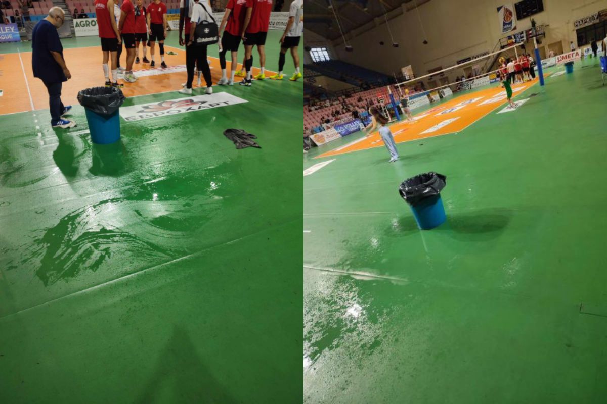 Απίστευτο κι όμως… ελληνικό! Έσταζε η οροφή στο κλειστό της Ορεστιάδας και διακόπηκε το φιλικό του Παναθηναϊκού