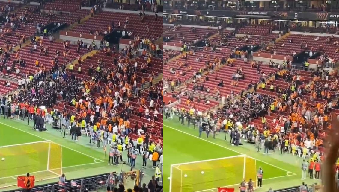 Ένταση στα επίσημα μεταξύ οπαδών του ΠΑΟΚ και της Γαλατά – Απομάκρυνε οπαδό του Δικεφάλου η αστυνομία (vids)