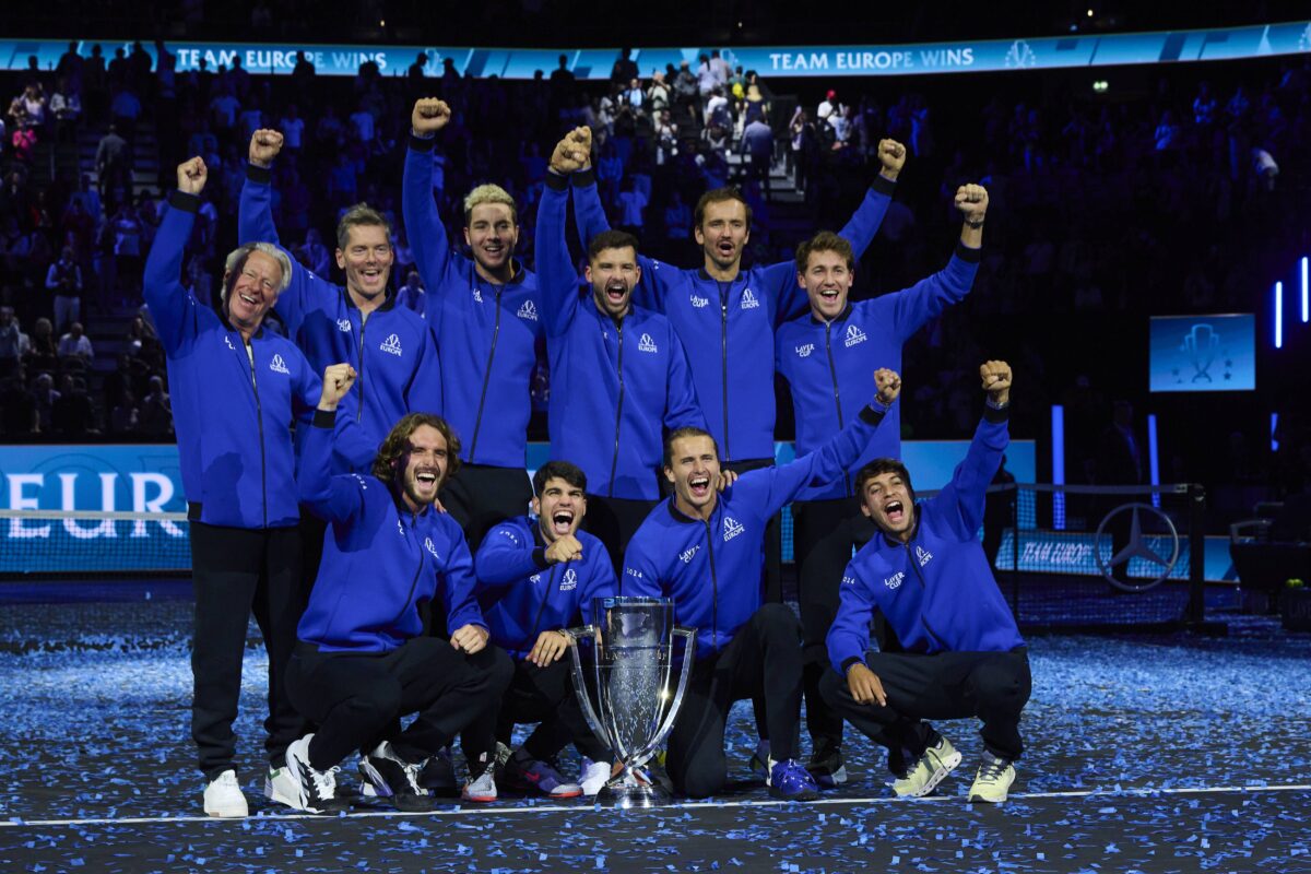 Η ομάδα της Ευρώπης πανηγυρίζει το Laver Cup