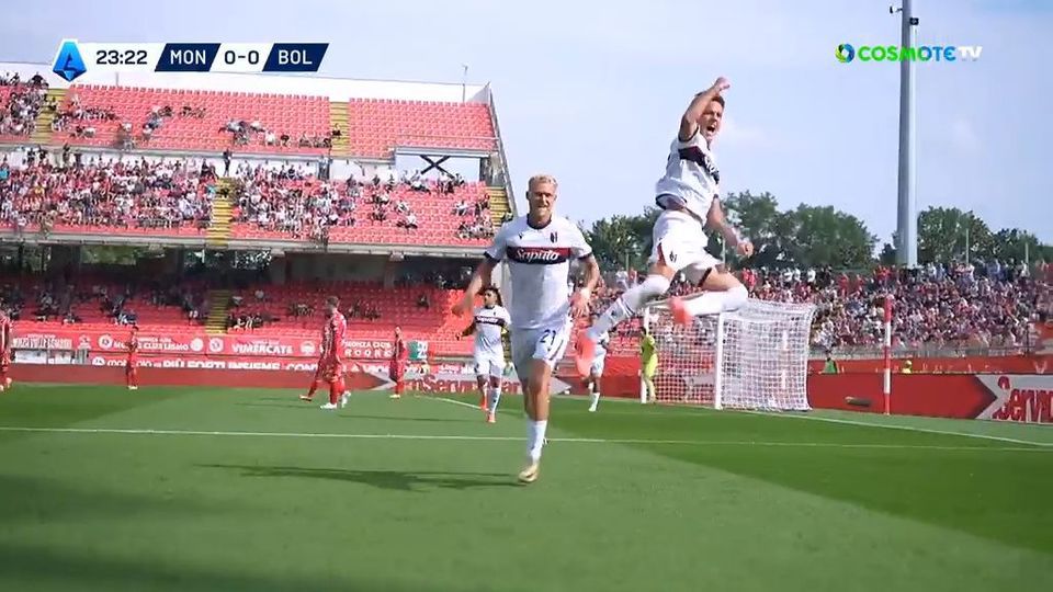 Τρομερή ασίστ ο Λυκογιάννης στο 1-0 της Μπολόνια κόντρα στη Μόντσα του Κυριακόπουλου