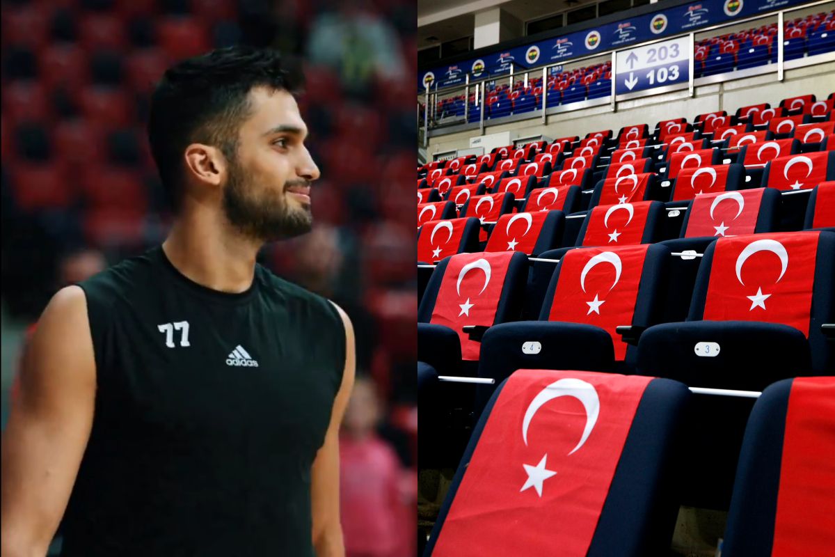 Το χαμόγελο του Γιούρτσεβεν μόλις αντίκρισε τις τουρκικές σημαίες στην Ülker Sports Arena (vid)