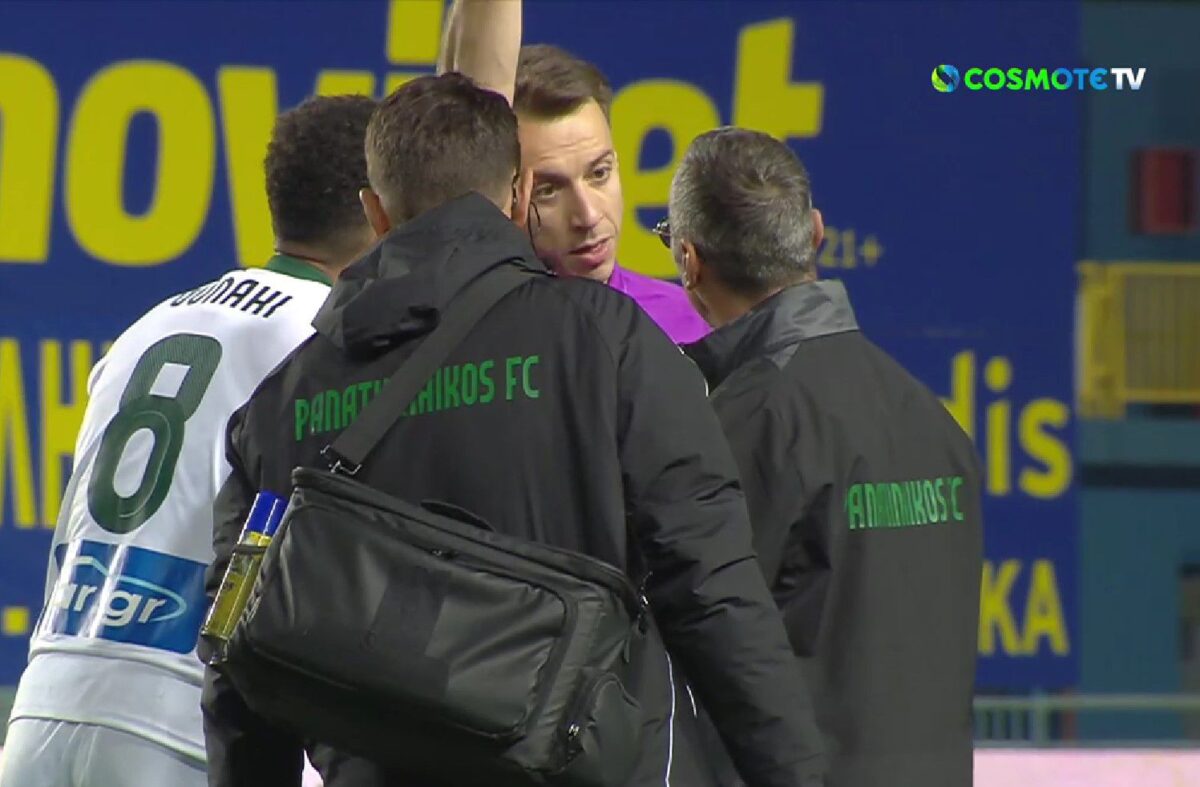 O Βεργέτης έδειξε κίτρινη κάρτα στο… ιατρικό τιμ του Παναθηναϊκού (vid)