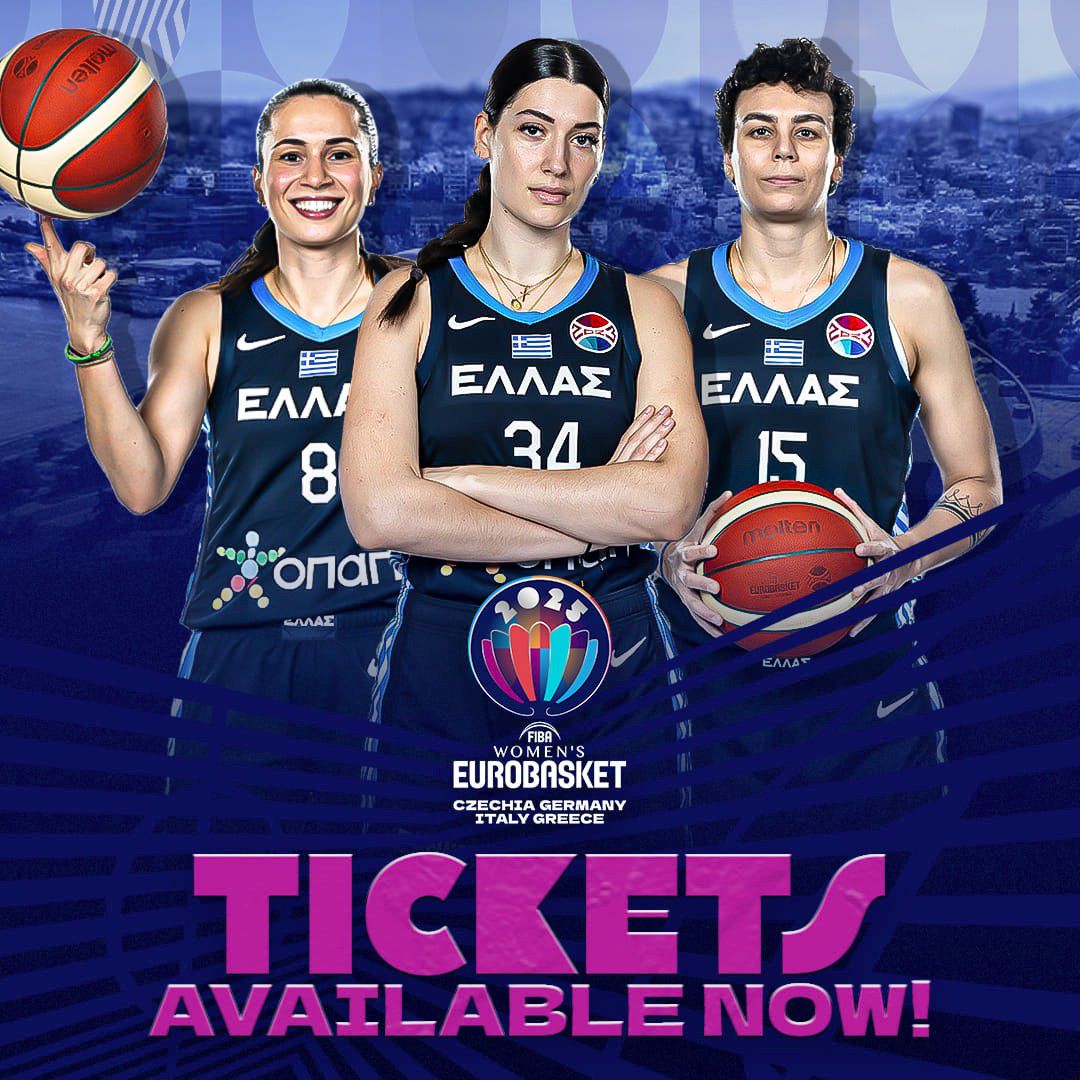 Σε κυκλοφορία τα εισιτήρια για το Eurobasket Women 2025 που θα λάβει χώρα στο ΣΕΦ!