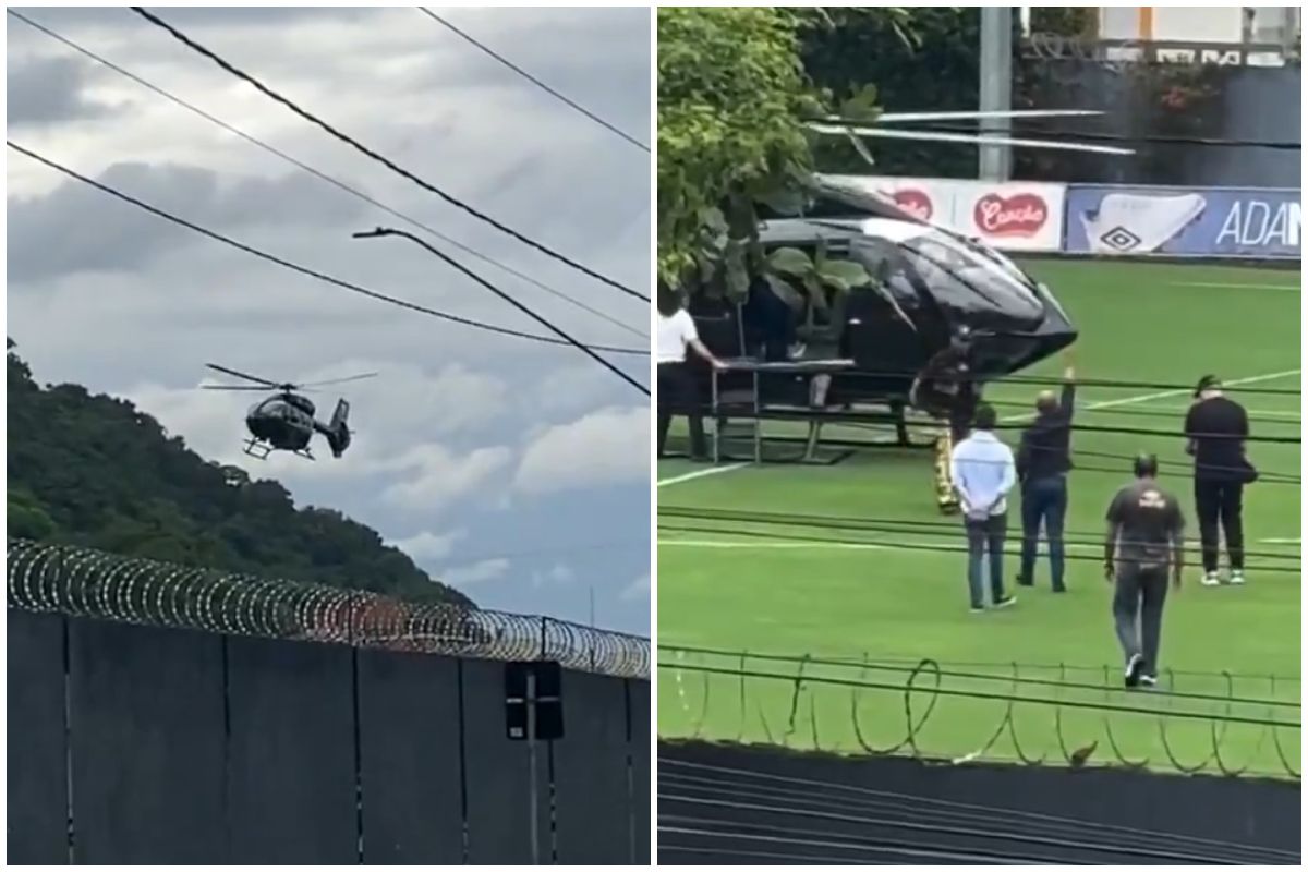 Η άφιξη του Νεϊμάρ στην προπόνηση της Σάντος με ελικόπτερο