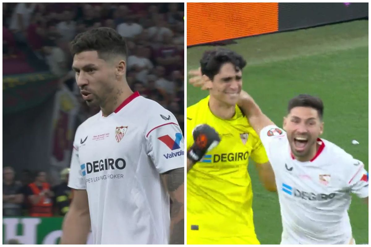 Ο Μοντιέλ πανηγυρίζει την εύστοχη εκτέλεση πέναλτι κόντρα στη Ρόμα