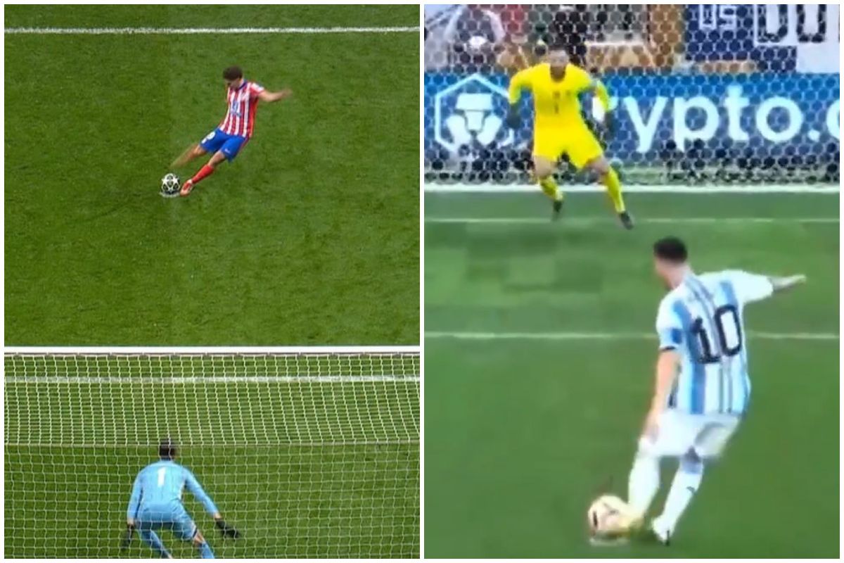 Η εκτέλεση πέναλτι του Χουλιάν Άλβαρες και του Λιονέλ Μέσι