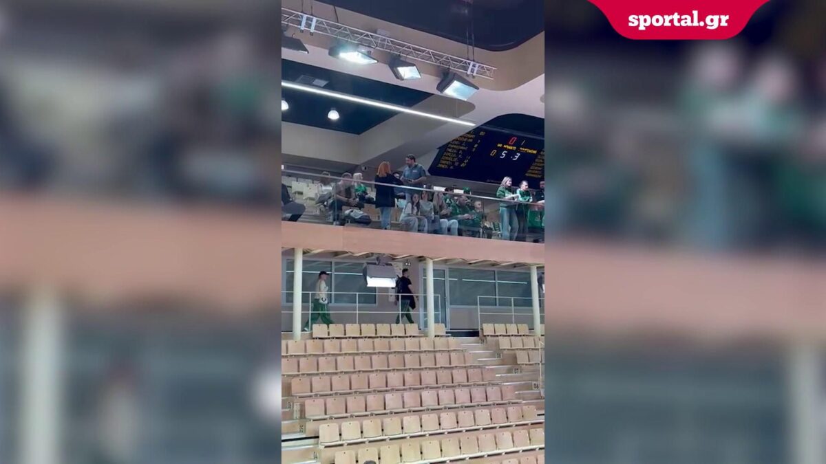 To ζέσταμα των ομάδων και συνθήματα από τους φίλους του Παναθηναϊκού στο Μονακό