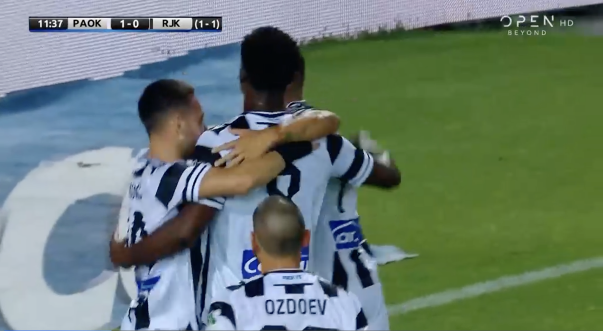 ΠΑΟΚ – Ριέκα | Ο Μεϊτέ κάνει το 1-0 για τον ΠΑΟΚ κόντρα στην Ριέκα