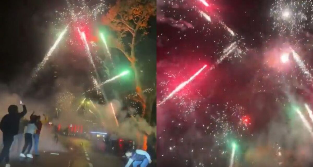 Οπαδοί της Γαλατάσαραϊ πέταξαν φωτοβολίδες έξω από το ξενοδοχείο της Λίβερπουλ (vid)