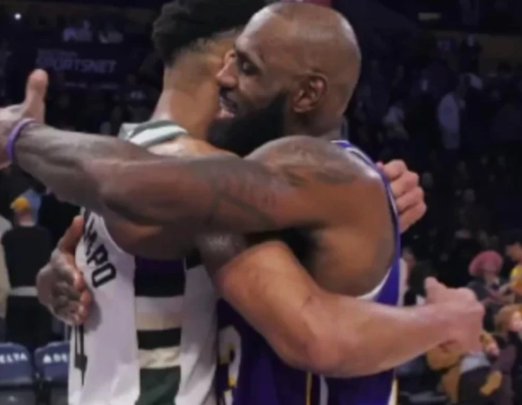 Θερμή αγκαλιά Αντετοκούνμπο και ΛεΜπρόν (vid)