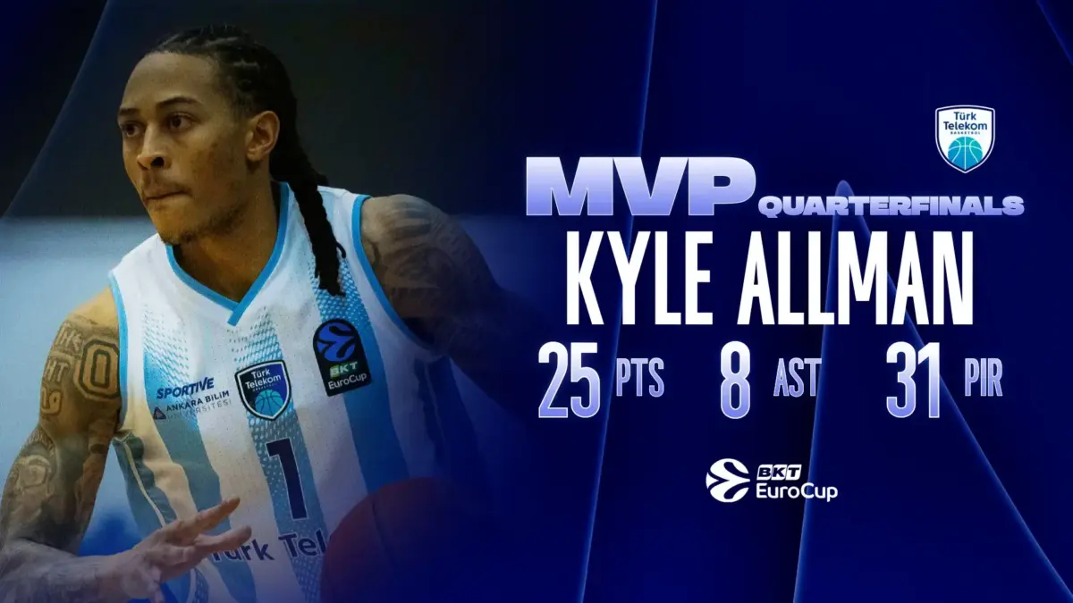 MVP των προημιτελικών του Eurocup ο Κάιλ Άλμαν της Τουρκ Τέλεκομ (pic)