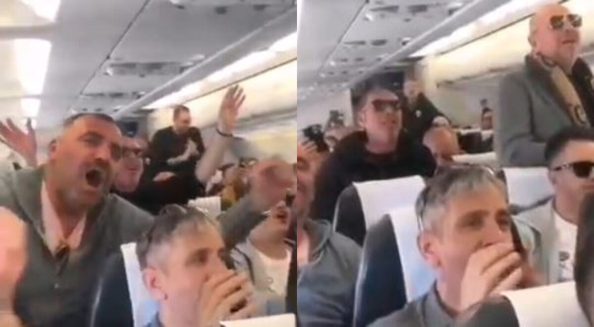 Οπαδοί της ΑΕΚ τραγουδούν στο αεροπλάνο και ζητούν το ευρωπαϊκό – Τα βίντεο του Sportal