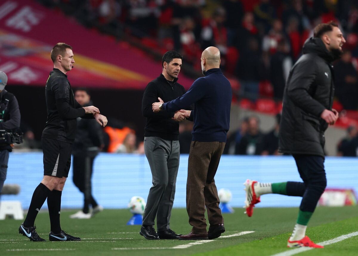 Ο Γκουαρδιόλα με τον Αρτέτα