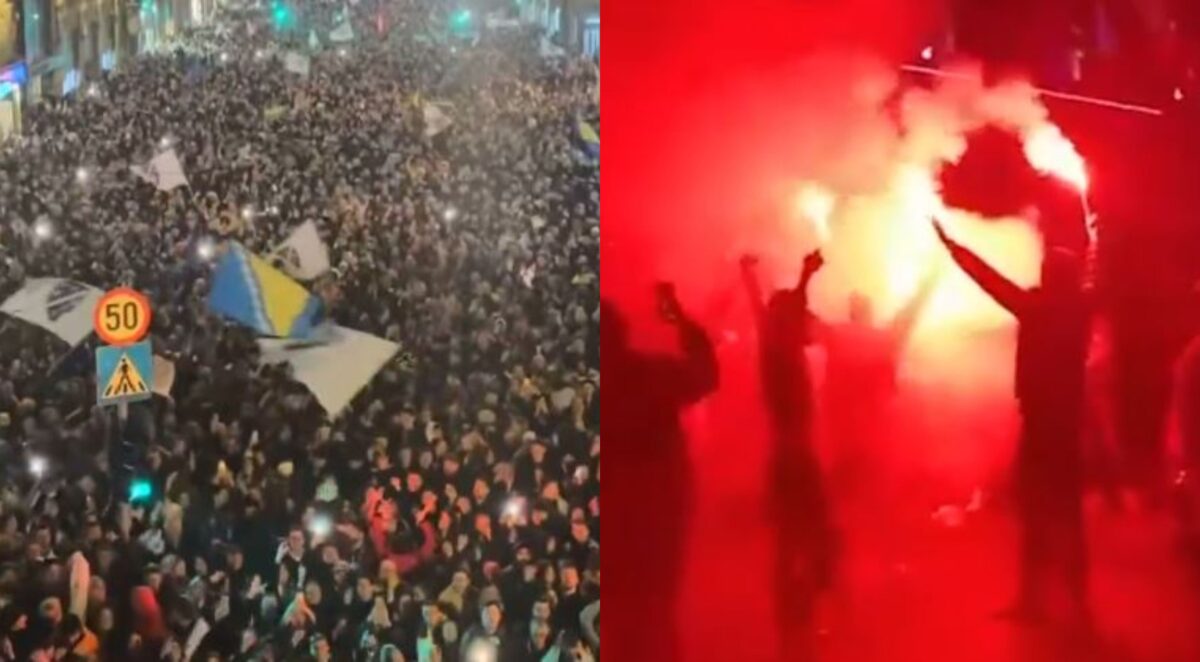 Έγινε η νύχτα μέρα στην Βοσνία – Χαμός στους δρόμους μετά την πρόκριση στο Μουντιάλ (vids)