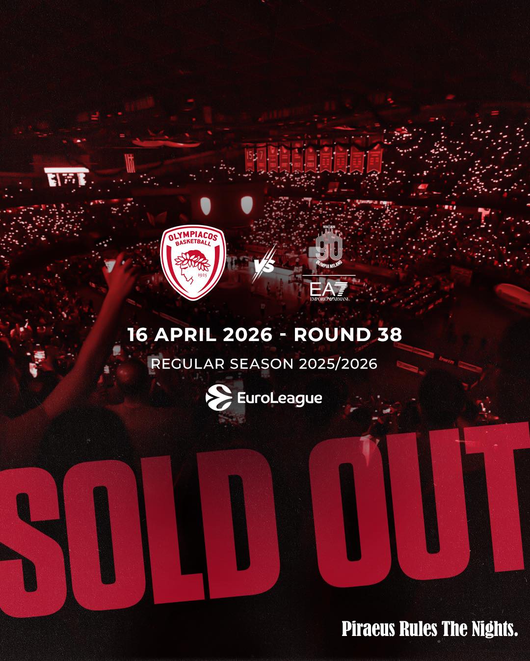 Sold out το ματς του Ολυμπιακού με την Αρμάνι Μιλάνο (pic)