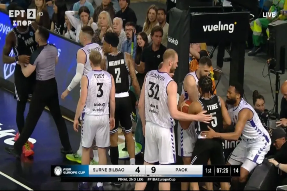 Ένταση από νωρίς στον τελικό του ΠΑΟΚ στο Μπιλμπάο