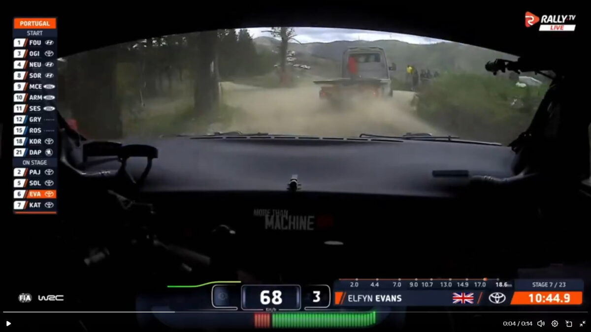 WRC: Την τελευταία στιγμή απέφυγε ο Έβανς σύγκρουση με φορτηγό (vid)